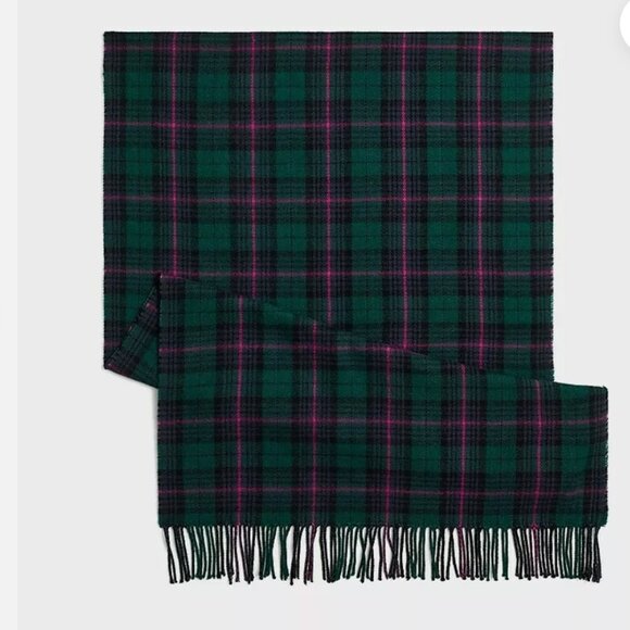 J Crew Factory  Peregrine Blackwatch Plaid Scarf Wrap NWT - Picture 1 of 7